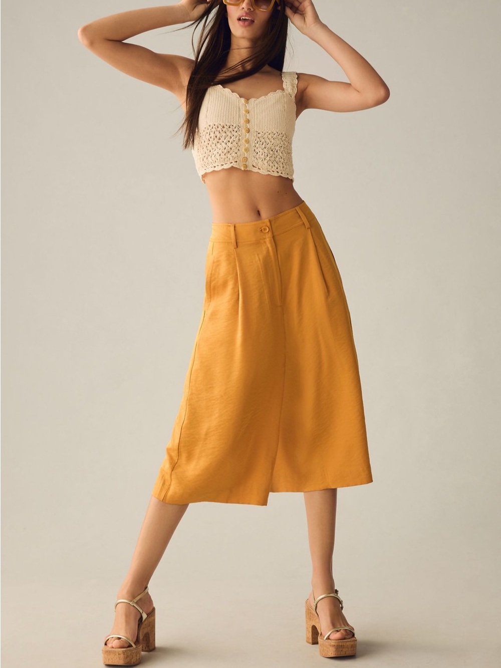 Tiny Twilight Cropped Wide-Leg Pants